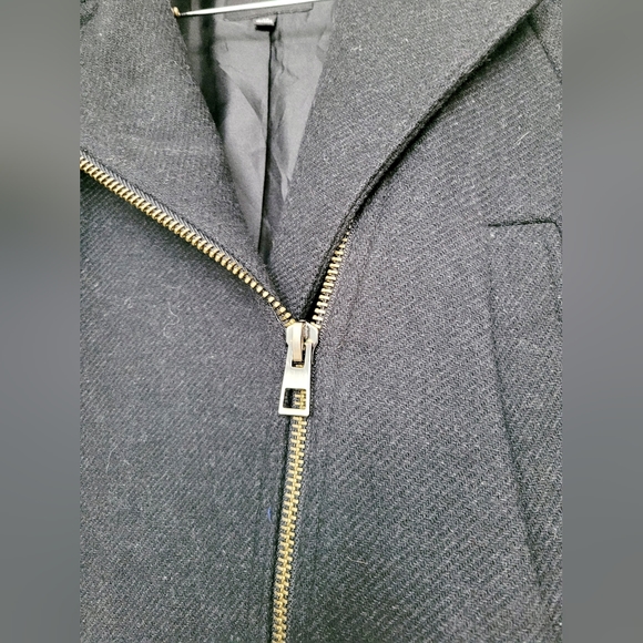 Madewell Women's Eldridge Zip Coat Insuluxe Wool/Cashmere Blend Black/White XS - Picture 15 of 16